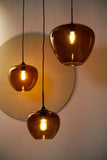 Hanging lamp 40x34 cm MAYSON glass brown+black