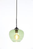 Hanging lamp 23x18 cm MAYSON glass green+matt black