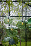 Hanging lamp 30x25 cm MAYSON glass green+matt black