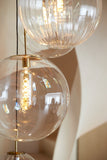 Hanging lamp 40 cm MEDINA antique bronze+glass clear