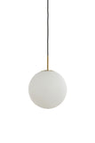 Hanging lamp 25 cm MEDINA antique bronze+glass matt white