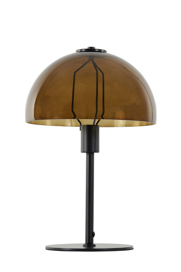 Table lamp 30x45 cm MELLAN matt black+glass brown