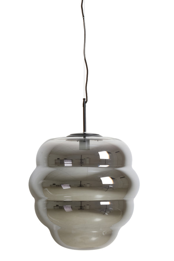 Hanging lamp 45x48 cm MISTY smoked glass+matt black