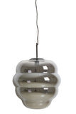 Hanging lamp 45x48 cm MISTY smoked glass+matt black