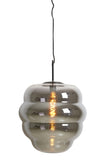 Hanging lamp 45x48 cm MISTY smoked glass+matt black