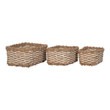 Jackson - Pala Basket - Mand, zeegras/papier, natuurlijk/wit, set van 3