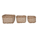 Jackson - Pala Basket - Mand, zeegras/papier, natuurlijk/wit, set van 3