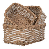 Jackson - Pala Basket - Mand, zeegras/papier, natuurlijk/wit, set van 3