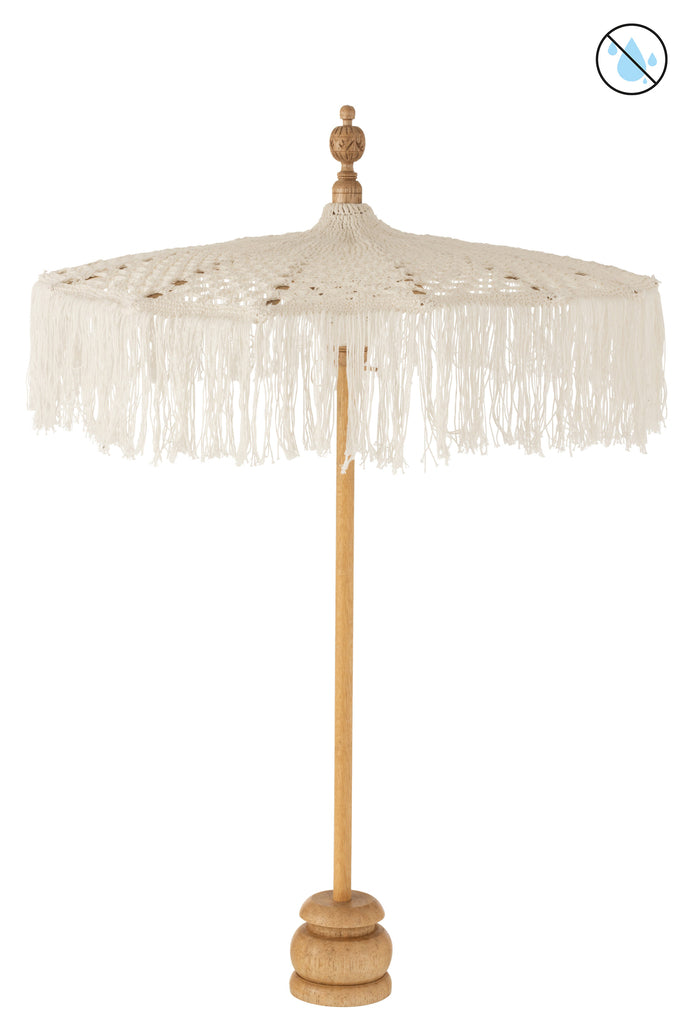 Parasol+Foot Macrame Cotton White Small