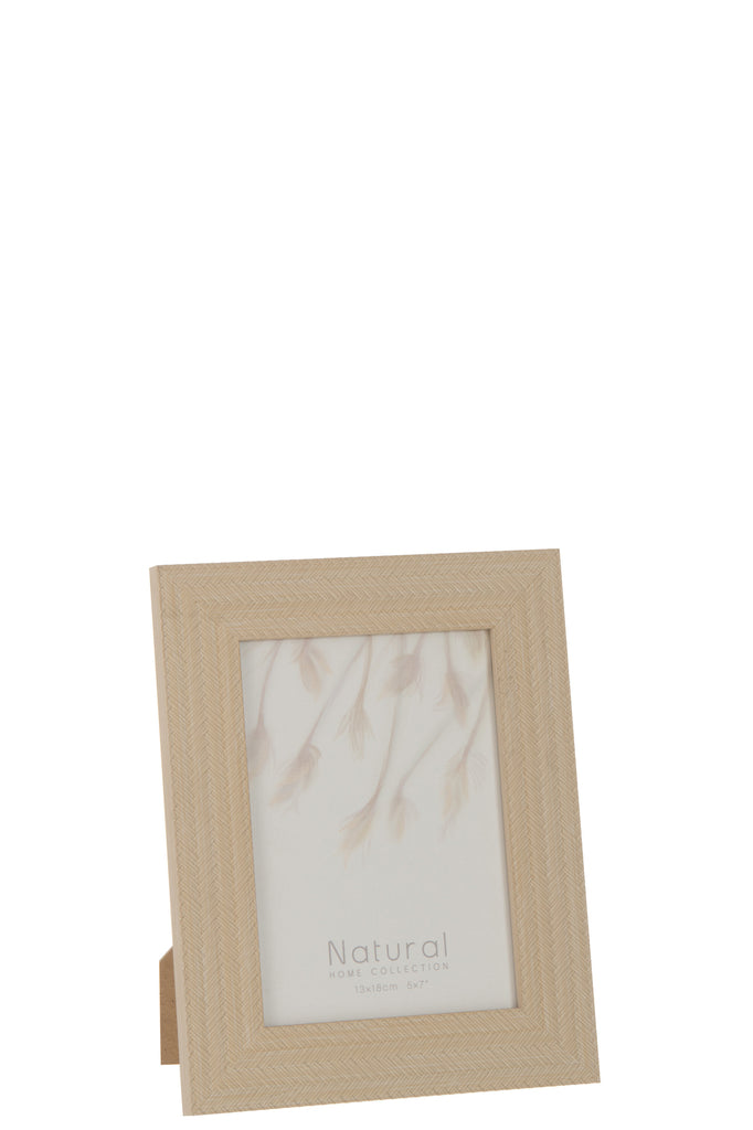 Photo Frame 13X18 Woven Texture Polystyrene Light Beige