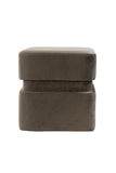 Pouf 40x40x42,5 cm PIAZZA velvet dark grey-brown