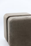 Pouf 40x40x42,5 cm PIAZZA velvet dark grey-brown