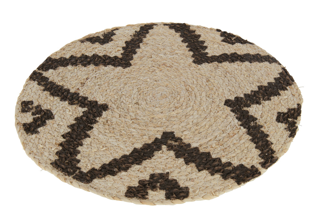 Placemat Round Star Cornhusk Natural/Brown