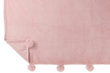 Plaid Pompom Polyester Baby Pink