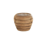 Planter Stripes Wood Natural Small