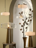 Table lamp 40x53 cm PLEAT glass clear+gold