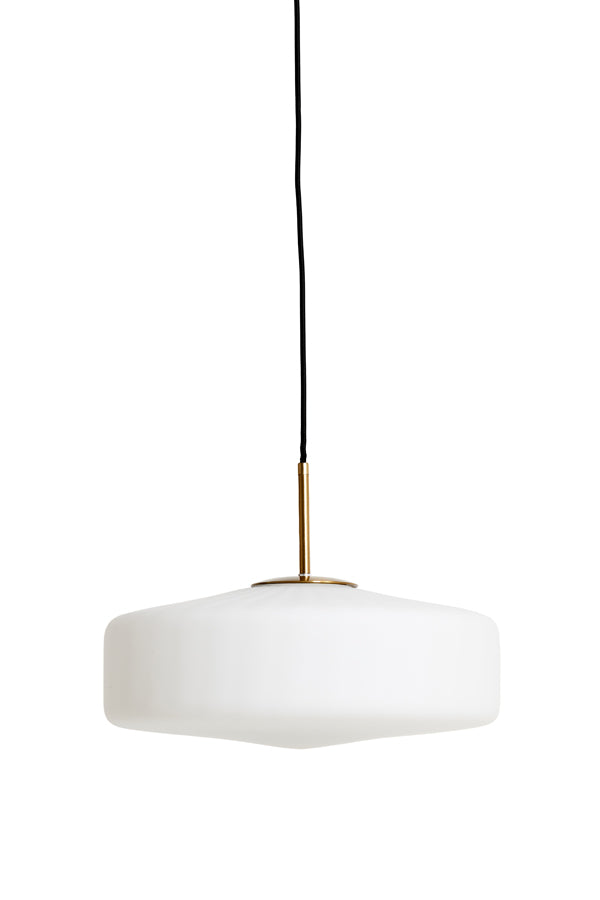 Hanging lamp 30x17 cm PLEAT glass matt white+gold