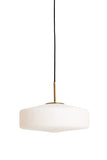 Hanging lamp 30x17 cm PLEAT glass matt white+gold