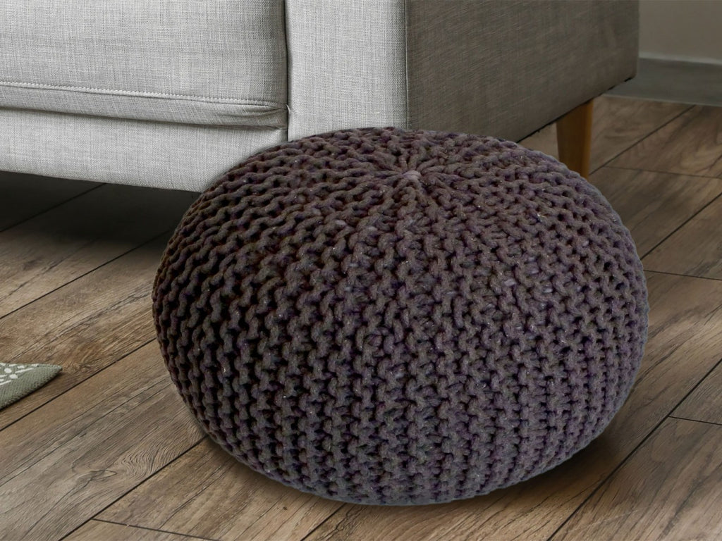 Anna - Pouf - Zimt - 100% gerecycled katoen - Ø 55 cm, hoogte 37 cm