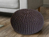 Anna - Pouf - Zimt - 100 % recycelte Baumwolle - Ø 55 cm, Höhe 37 cm