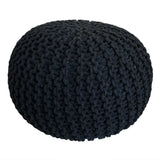 Richard - Pouf - zwart - 100% gerecycled katoen - Ø 55 cm