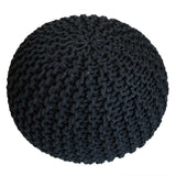 Richard - Pouf - zwart - 100% gerecycled katoen - Ø 55 cm