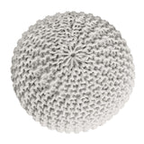 Joseph - Pouf - weiß - 100 % recycelte Baumwolle - Ø 55 cm