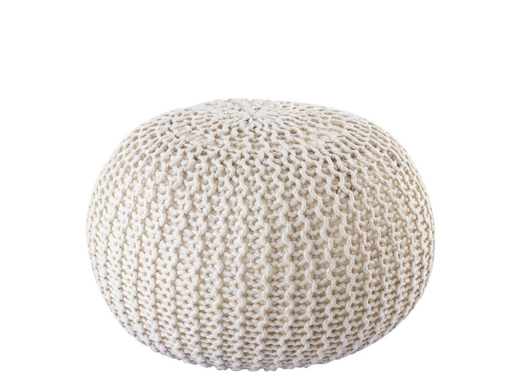 Anna - pouf - beige - 100% gerecycled kunststof - ø45cm