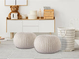 Anna - pouf - beige - 100% gerecycled kunststof - ø45cm