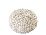 Anna - pouf - beige - 100% gerecycled kunststof - ø45cm