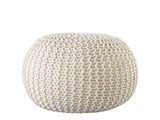 Anna - pouf - beige - 100% gerecycled kunststof - ø45cm