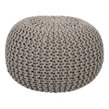 Noah - Pouf Set 3 Stuks - Beige - Gerecycled Katoen - Ø 55 cm