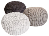 Michael - Pouf Set 3 Stuks - Grof Gebreid - 55 cm Ø