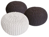 Elin - pouf set - grobstrik - 100% gerecycled katoen - Ø 55 cm