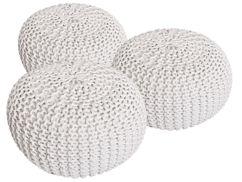 Joseph - Pouf-Set - Grobstrick - 3 Stück - Ø 55 cm