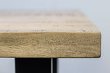 Rechthoekige eettafel Melbourne - 180x90x77 - Naturel/zwart - Mangohout/metaal