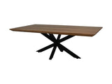 Rechteckiger Couchtisch Zürich - 130x75x44 - Natur/Schwarz - Akazie/Metall