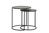 Side table S/2 41x46+49x52 cm RENGO texture antique lead