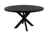 Ronde eettafel Melbourne - ø140x76 - Zwart - Mangohout/ijzer