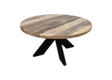 Round coffee table - mango wood/iron - 80x80x45cm