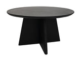 Round coffee table with cross leg - 80X80X45 - black - Mango wood