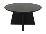 Ronde salontafel met kruispoot - 80X80X45 - zwart - Mangohout