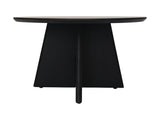 Round coffee table with cross leg - 80X80X45 - black - Mango wood