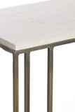 Side table 41x31x66 cm ROSHAN travertine sand+antique bronze