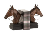 Set 2 Bookend Horse Poly Brown