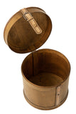 Set Of 2 Trunk Round Wood Beige