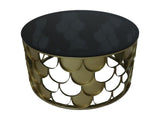 Coffee table round - ø80x40 - Gold/black - Metal/glass