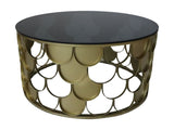 Coffee table round - ø80x40 - Gold/black - Metal/glass