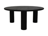 Salontafel rond pilaar poot - 80x80x35 - Zwart - Mangonhout