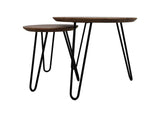 Coffee table Zurich - ø60/ø40 - Natural/black - Acacia wood/iron - Set of 2 